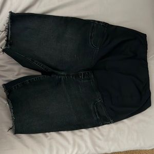 Black Jean Maternity Shorts